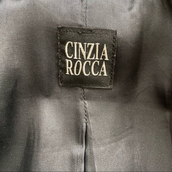 Cinzia Rocca Black Wool Coat Size 16 - Picture 8 of 13